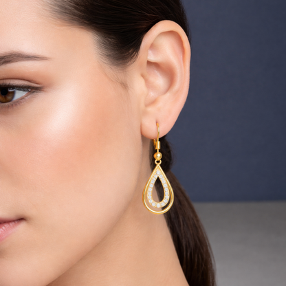 Gold Plated Drop Earrings  For Women And Girls