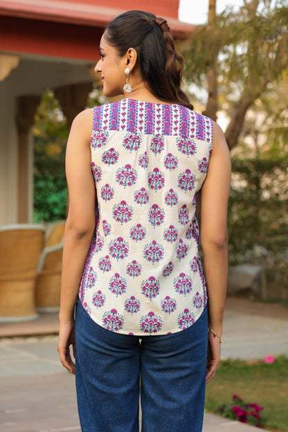 everyday wear cotton top purple