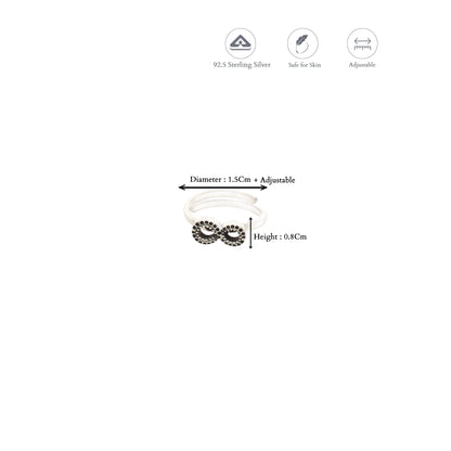 Infinity oxidized adjustable Silver Toering