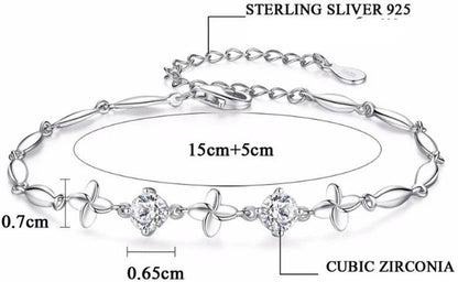 Silver Plated Clover Bracelet