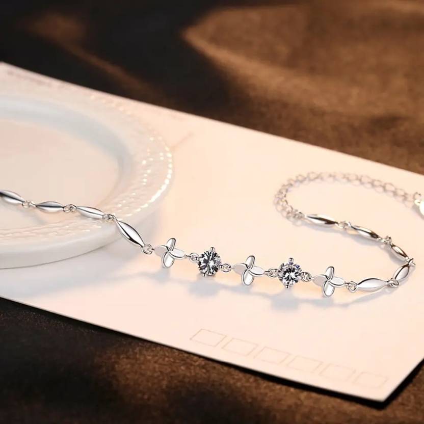 Silver Plated Clover Bracelet