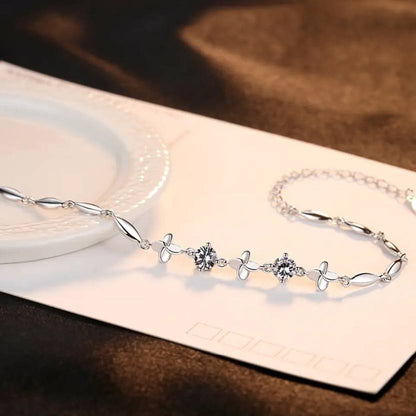 Silver Plated Clover Bracelet