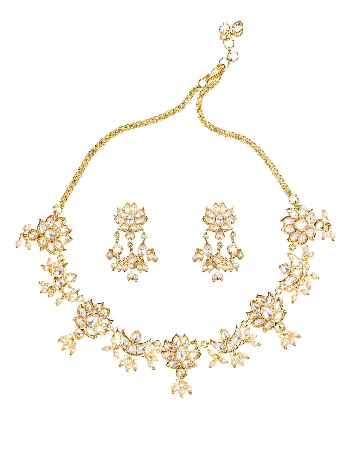 Fulkaari Polki Necklace Set - Attrangi
