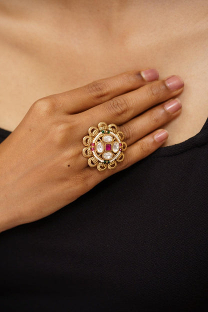 Fulvati Indian Gold Ring | Sone Pe Suhaga Collection - Attrangi