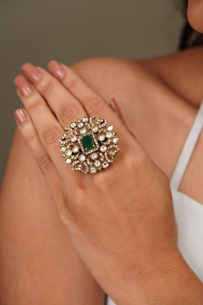 Gadar Polki Ring in Victorian Polish - Attrangi