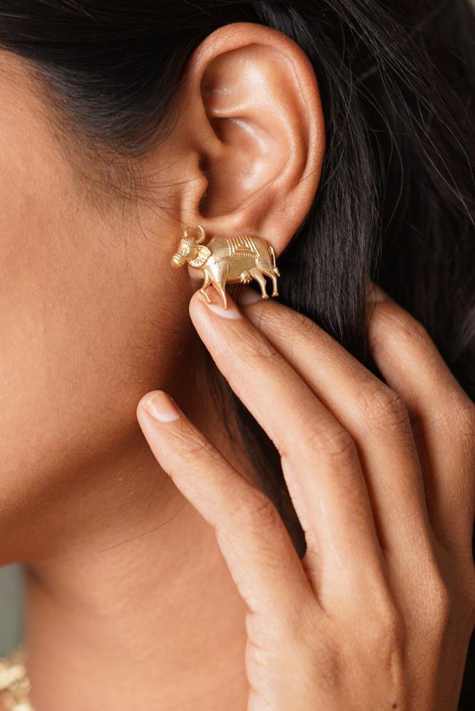Gaiya Matte Gold contemporary Set | Indowestern - Attrangi
