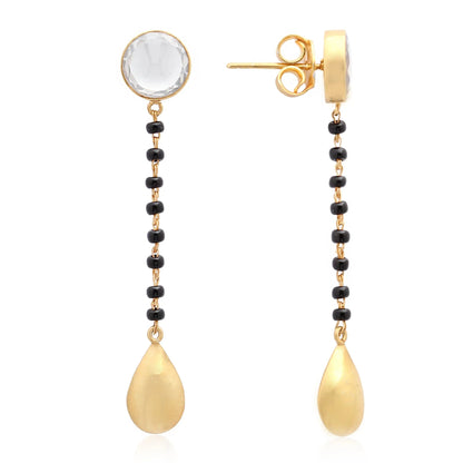 Golden drop mangalsutra earring