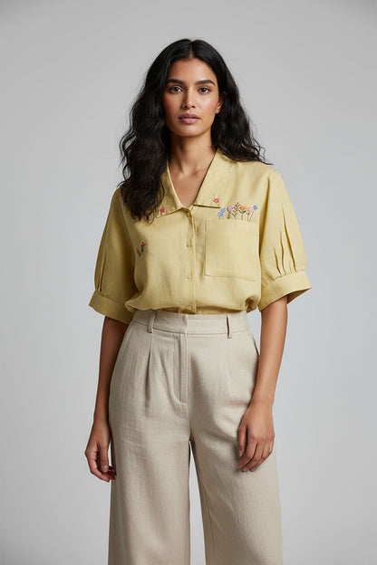 Golden Bloom Pocket Shirt