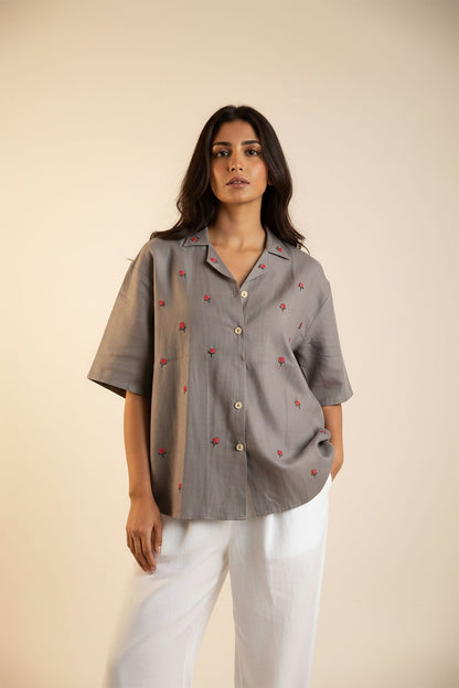 Grey Flora Shirt