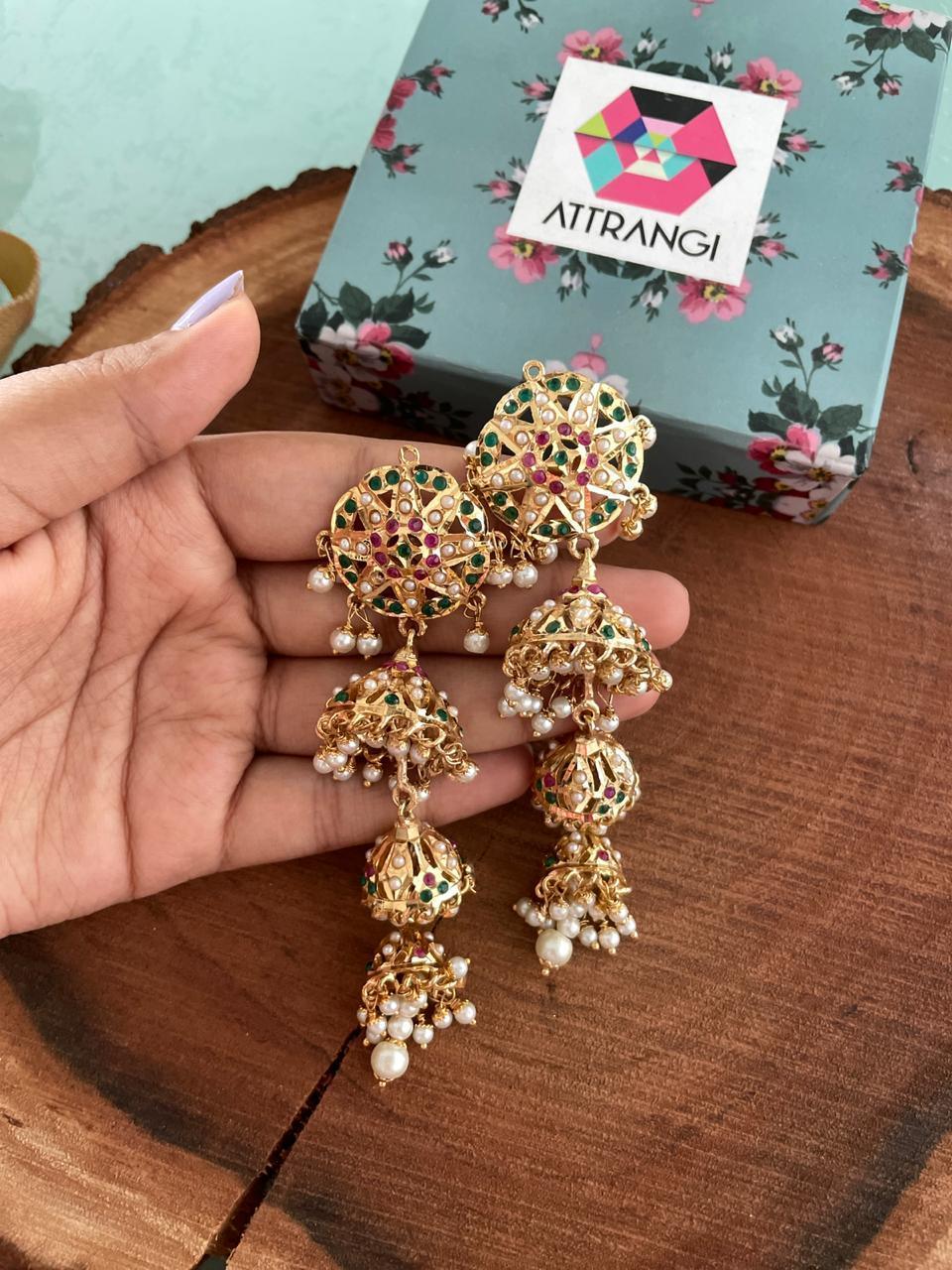 Haseena Tri Drop Jhumka - Attrangi