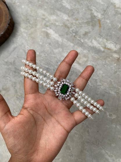 Hitashi Pearl Diamond Choker - Attrangi