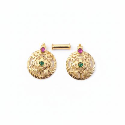 Thali Bottu Floral Cutwork Mangalsutra Pendant - Front View