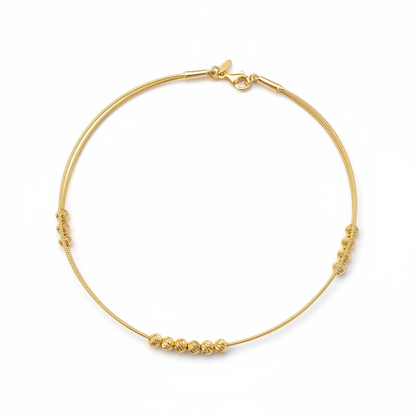 925 silver gold plated anklet on white background
