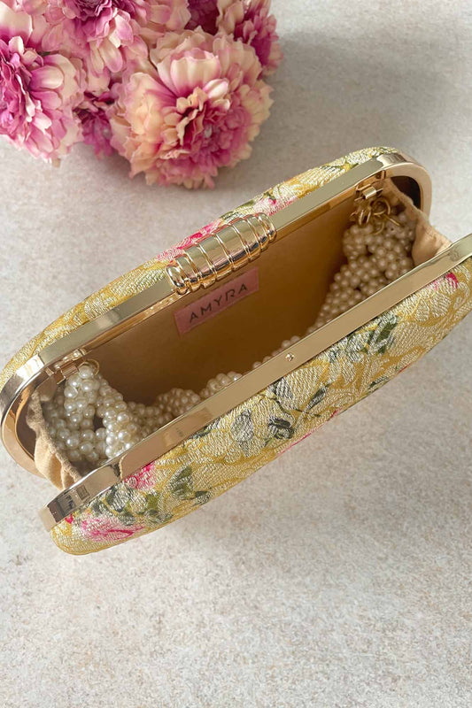 AMYRA - Elora Capsule Clutch - Mustard