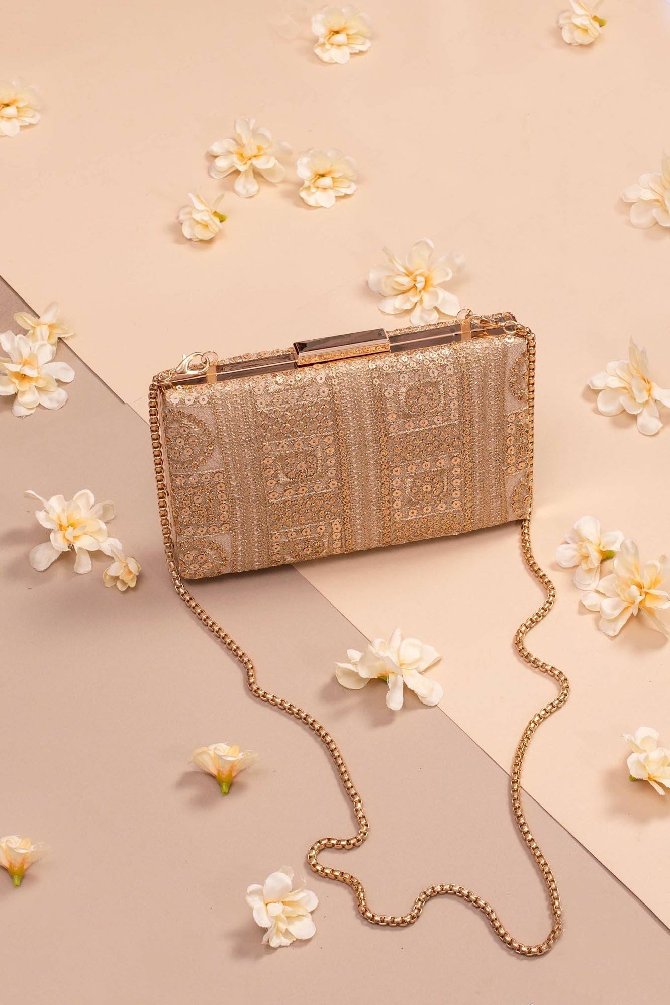 AMYRA - Bella Gold Box Clutch