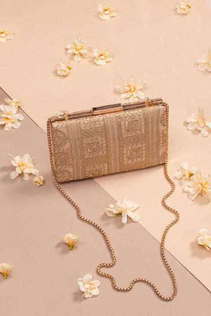 AMYRA - Bella Gold Box Clutch