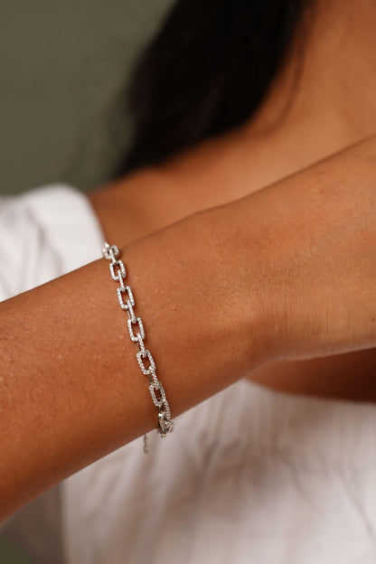 Interlinked Diamond Tennis Bracelet - Attrangi