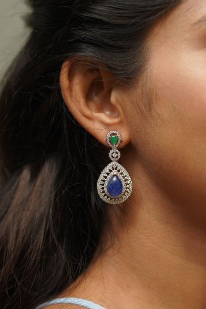 Isla Long Diamond Earrings - Attrangi