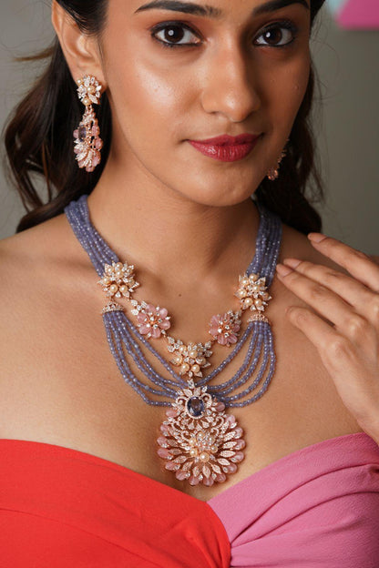 Jasmine Pastel Royal crystal Diamond Set | LalaLand Collection - Attrangi