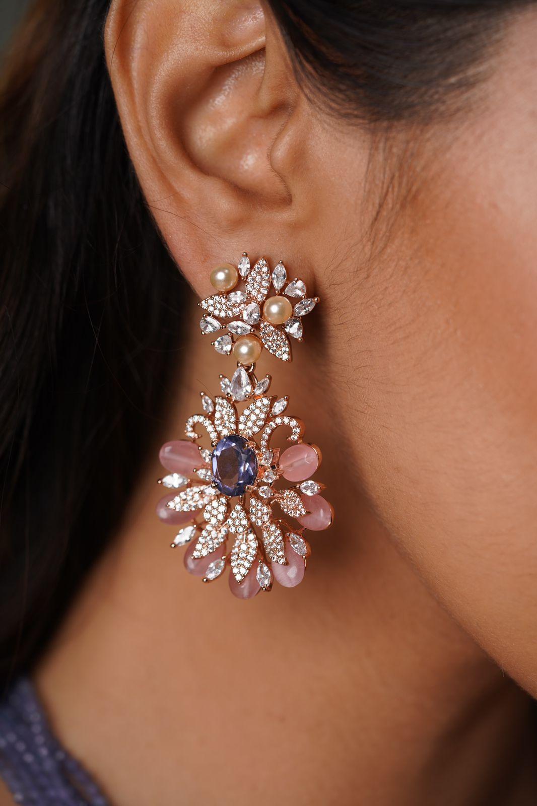 Jasmine Pastel Royal crystal Diamond Set | LalaLand Collection - Attrangi