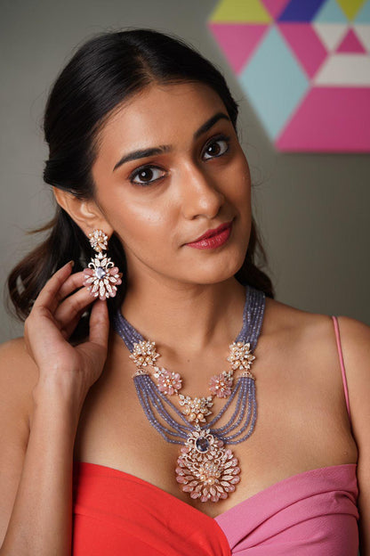 Jasmine Pastel Royal crystal Diamond Set | LalaLand Collection - Attrangi