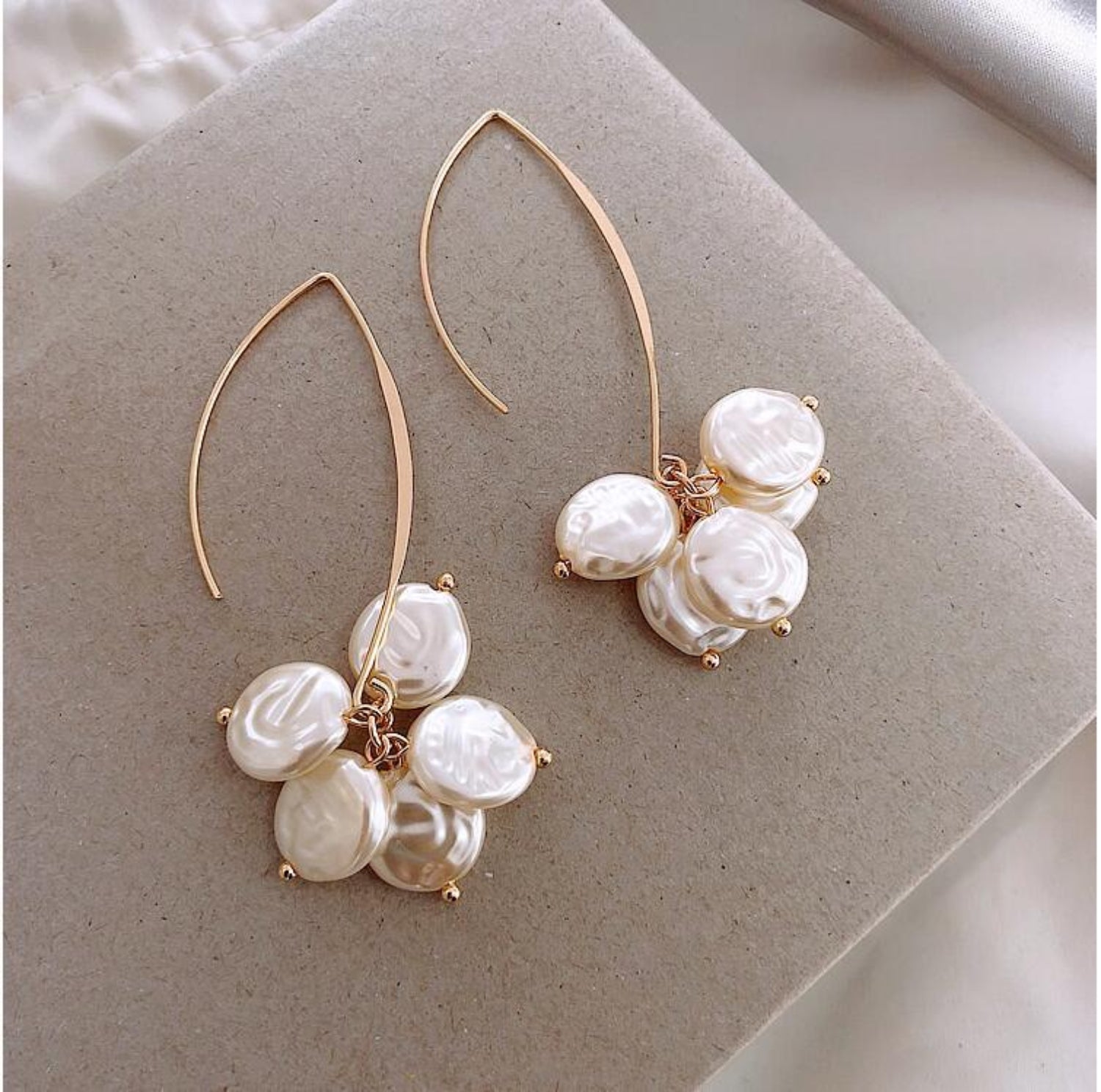 Multiple Hoop white pearl Earrings JLT11104