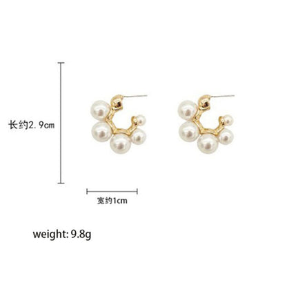 White Pearl Hoop Earrings JLT11276