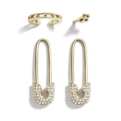 Prismatic Safety Pin Earrings JLT11462
