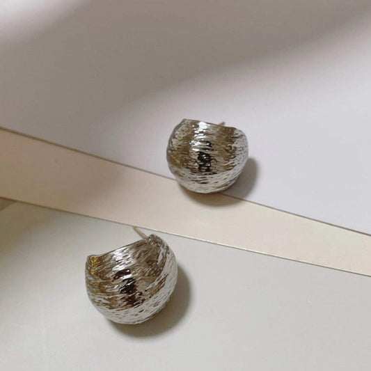 Sliver C Shaped Pin Earrings JLT11480
