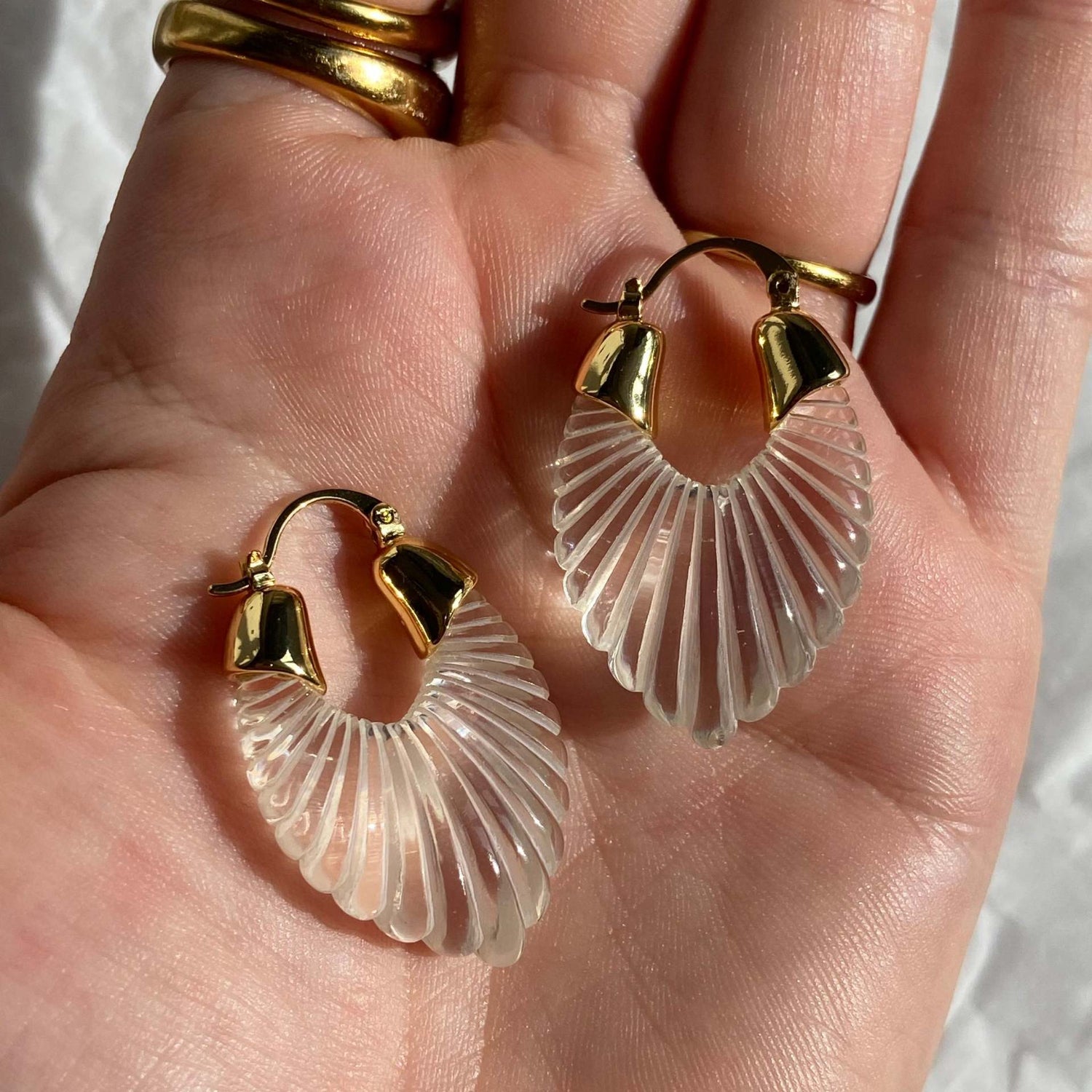 Crystal Resin Hoop Earrings JLT11505