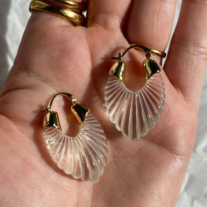 Crystal Resin Hoop Earrings JLT11505
