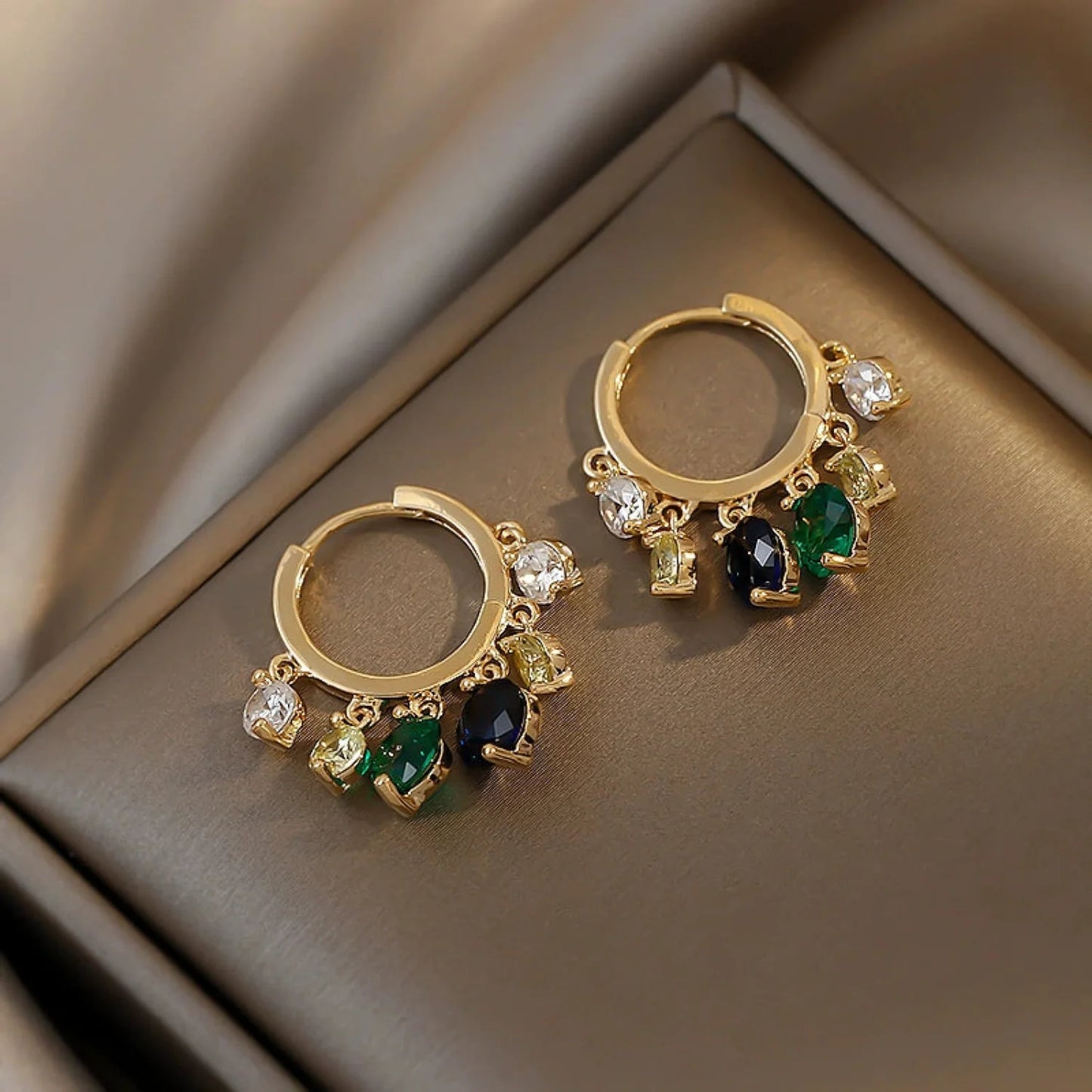 Multicolour Gemstone Hoop Earrings JLT11533