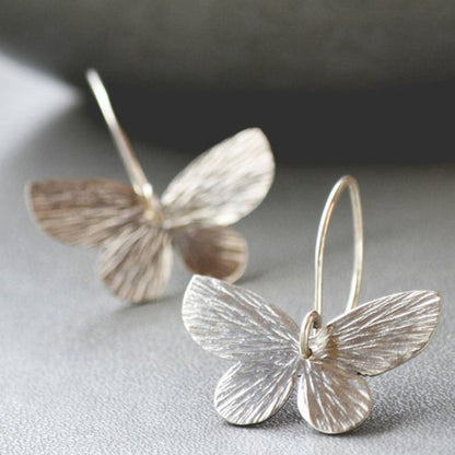 Silver Butterfly Dangle Earrings JLT11588
