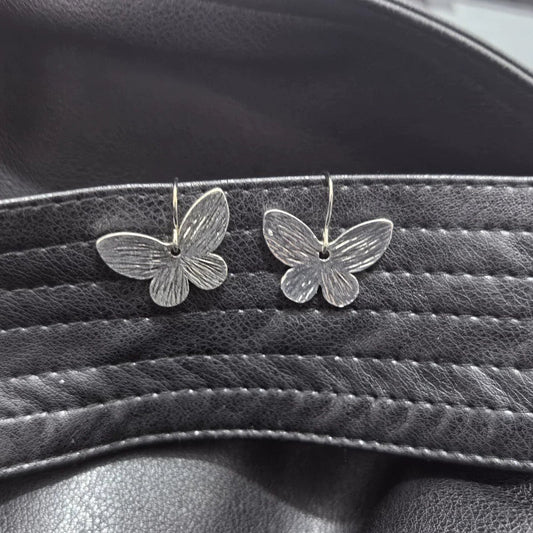 Silver Butterfly Dangle Earrings JLT11588