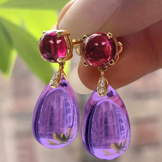 Amethyst and Ruby Drop Earrings JLT11593