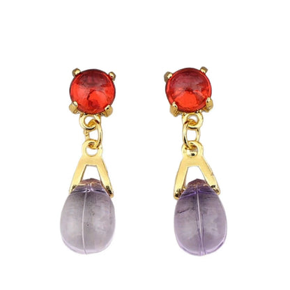 Amethyst and Ruby Drop Earrings JLT11593