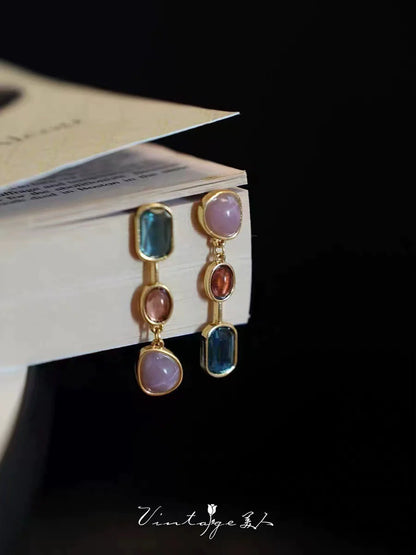 Vintage Gemstone Drop Earrings jlt11630