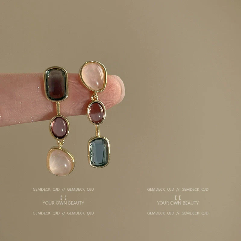 Vintage Gemstone Drop Earrings jlt11630