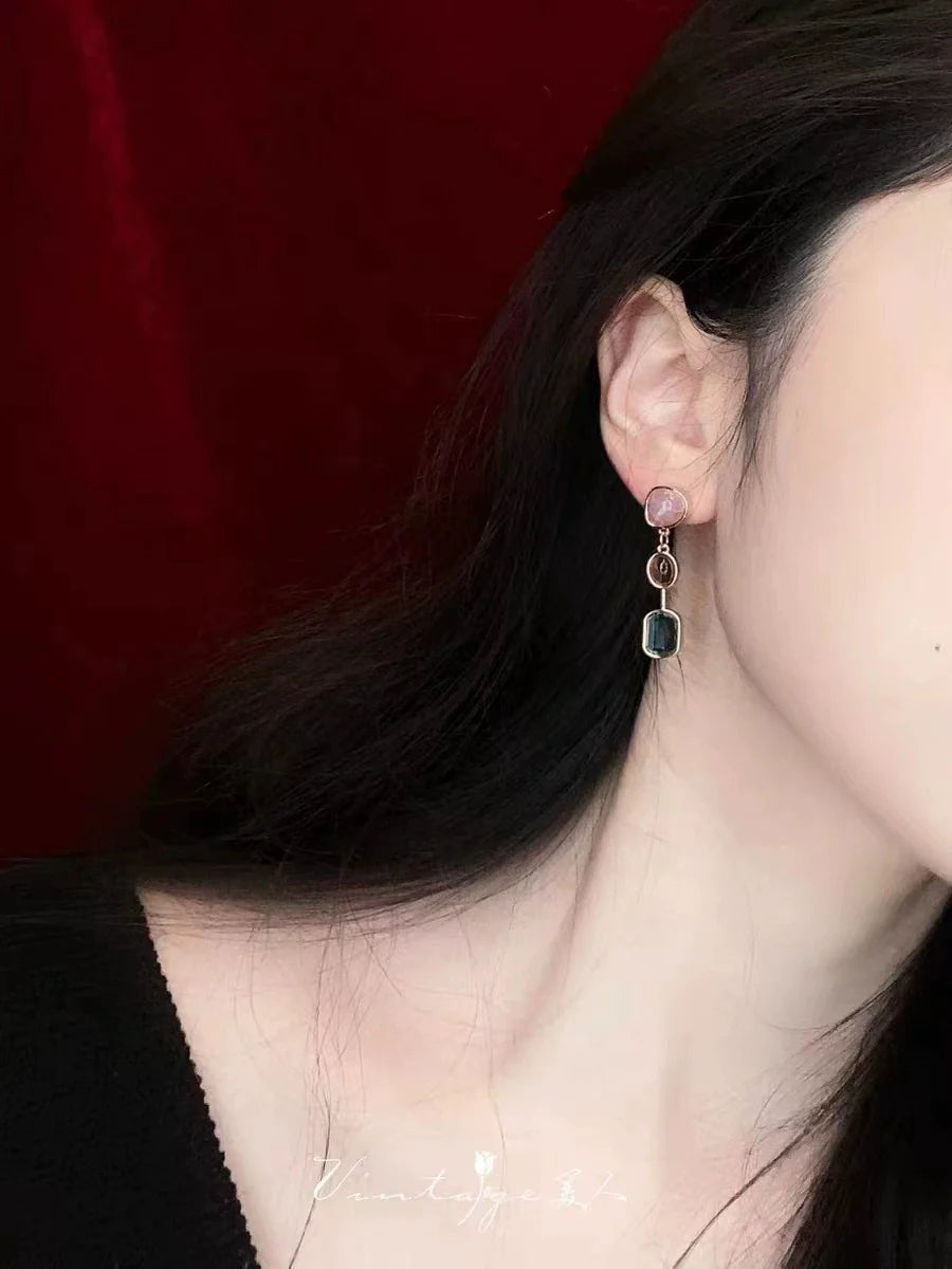 Vintage Gemstone Drop Earrings jlt11630