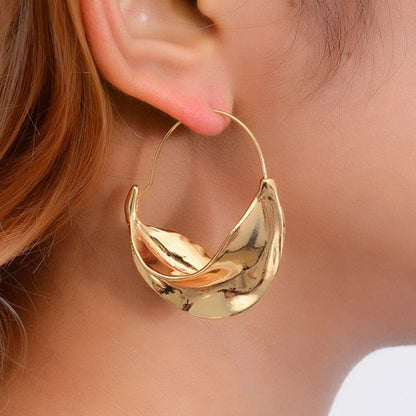 Dewleaf Golden Hoop Earrings JLT11636