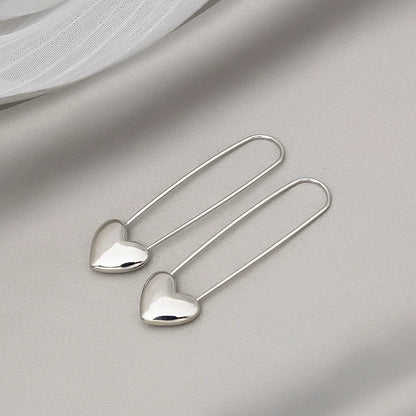 Silver Safety Pin Earrings JLT11643