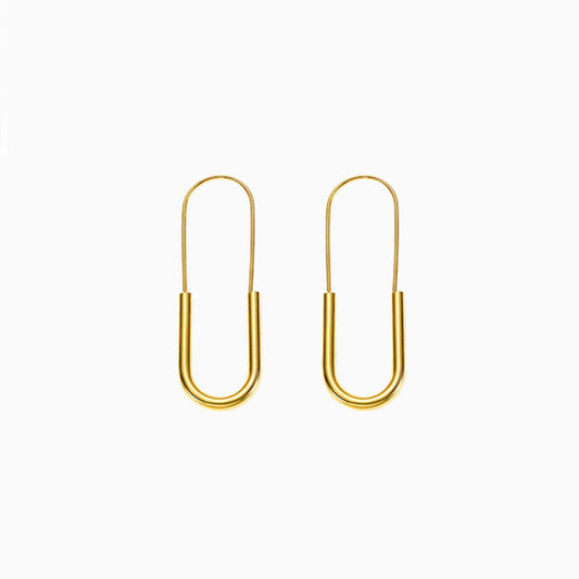 Minimalist Gold U-Shaped Drop Earrings JLT11662