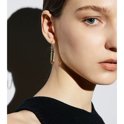 Minimalist Gold U-Shaped Drop Earrings JLT11662