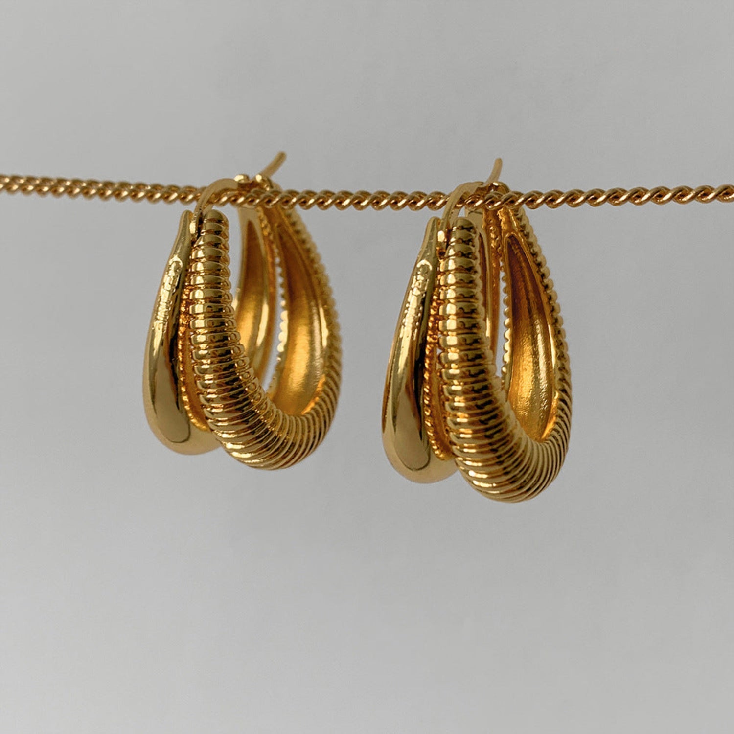 Elegant Double Layered Hoop Earrings  JLT11724