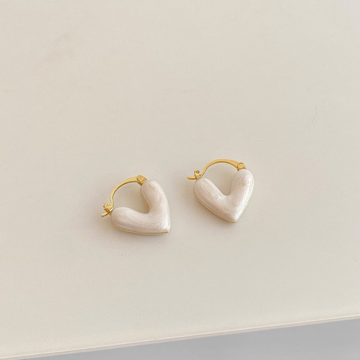 Porcelain Love Heart Hoop Earrings JLT11726