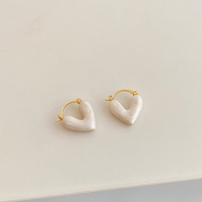 Porcelain Love Heart Hoop Earrings JLT11726