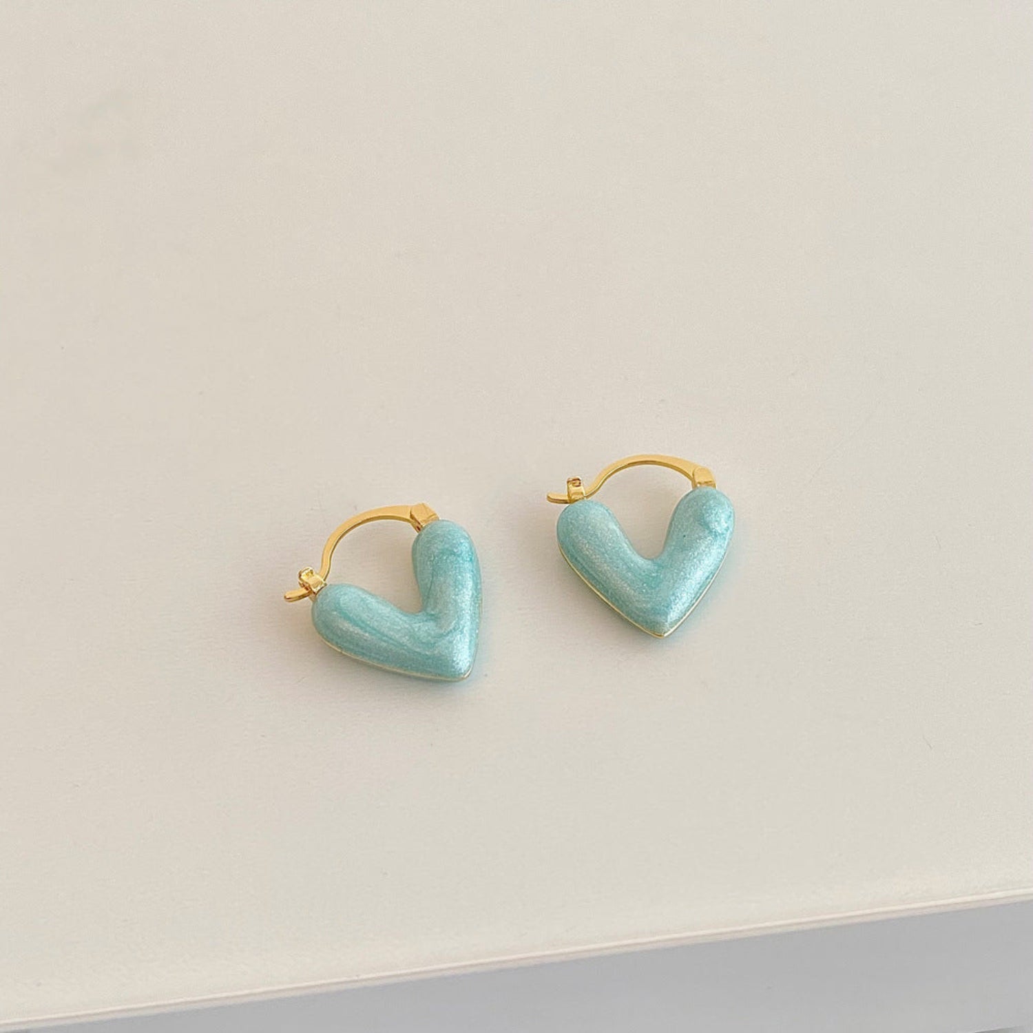 Turquoise Heart Hoop Earrings JLT11727