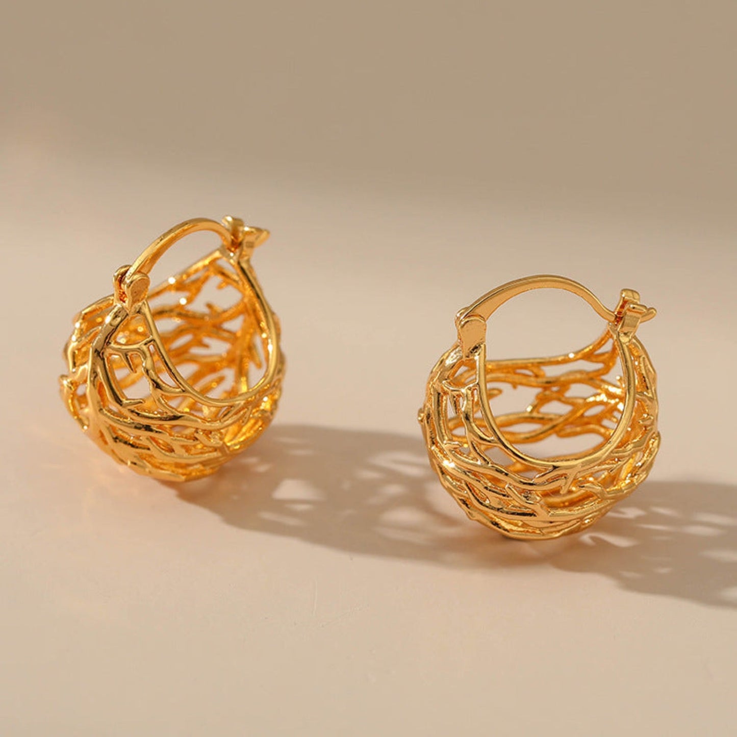 Open Hoop Gold Earrings JLT11736