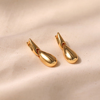 Teardrop Gold Dangle Earrings JLT11753