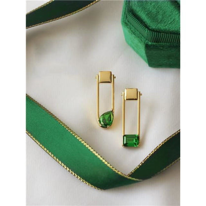 Emerald Geometric Drop Earring JLT11763